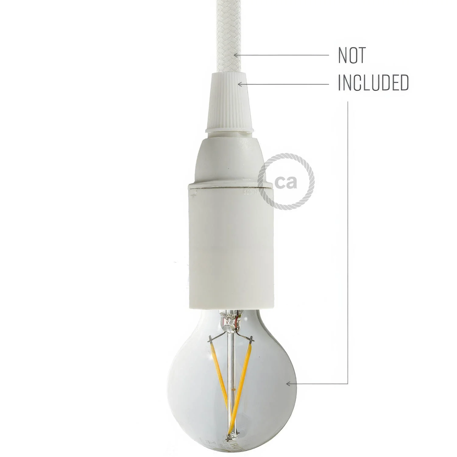 Kit portalampada E14 in termoplastica - Bianco - Image 3