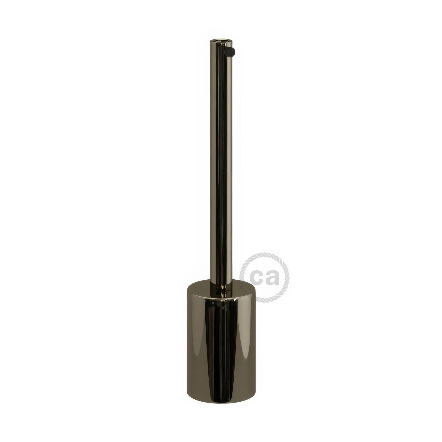 Kit portalampada E27 cilindrico in metallo con serracavo da 15 cm - Nero perla - Image 3