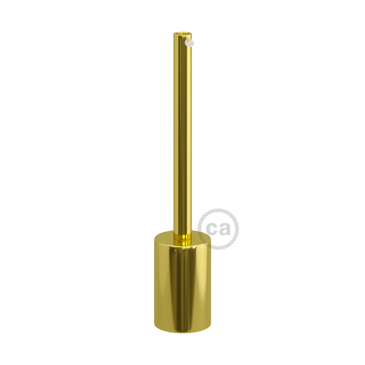 Kit portalampada E27 cilindrico in metallo con serracavo da 15 cm - Ottone - Image 3