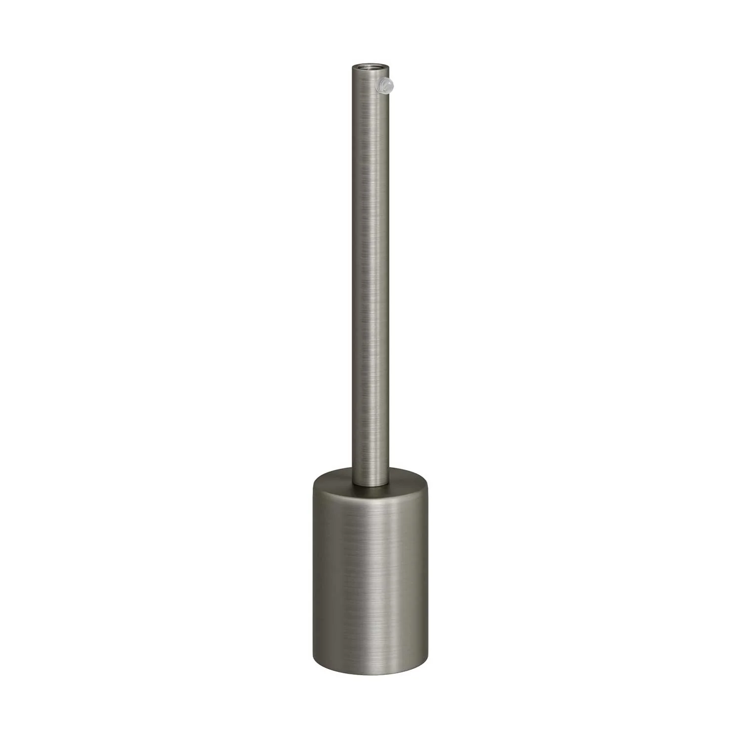 Kit portalampada E27 cilindrico in metallo con serracavo da 15 cm - Titanio satinato - Image 3