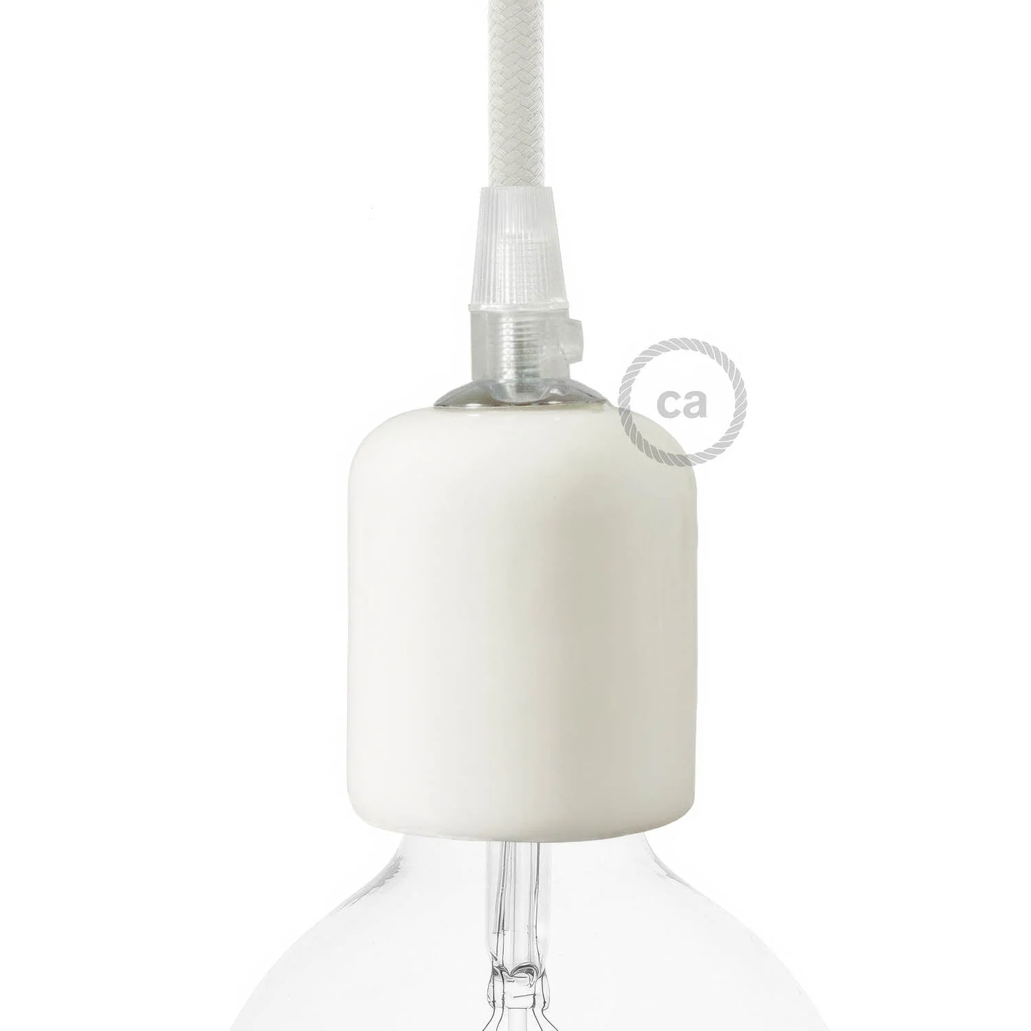 Kit portalampada E27 in ceramica - Bianco