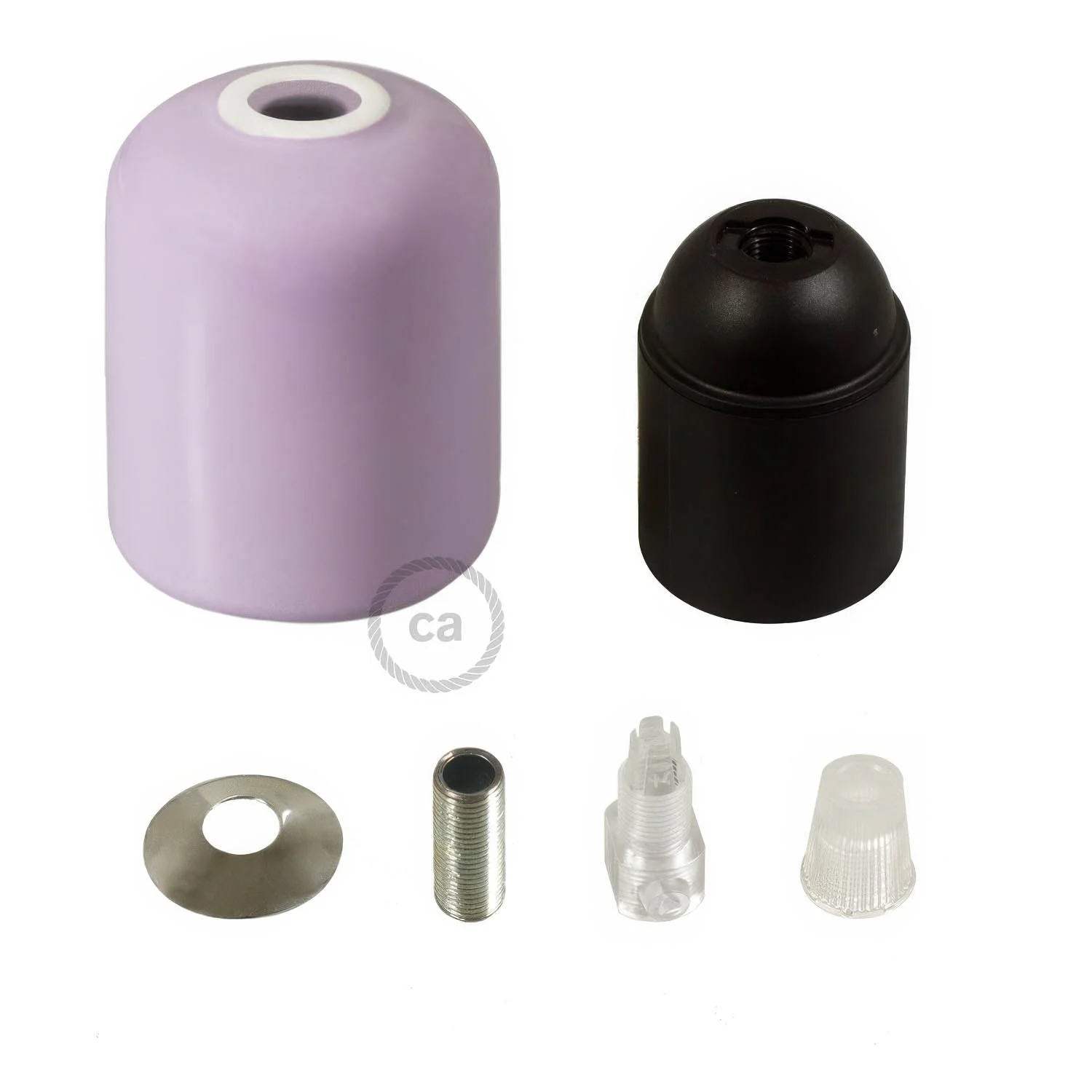 Kit portalampada E27 in ceramica - Lilla - Image 2