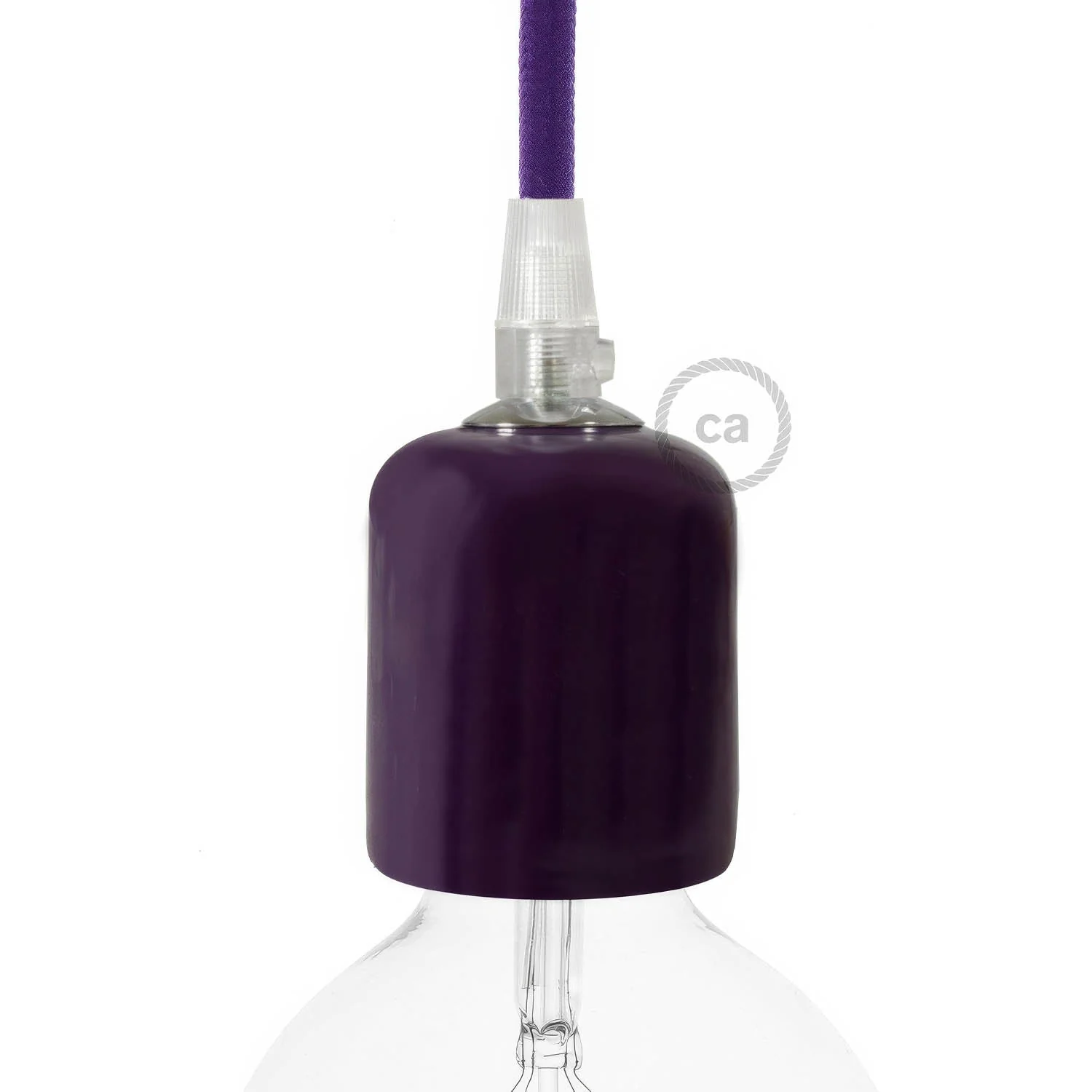 Kit portalampada E27 in ceramica - Viola