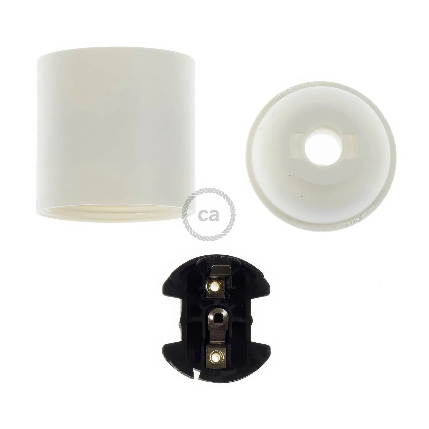 Kit portalampada E27 in termoplastica - Bianco - Image 2