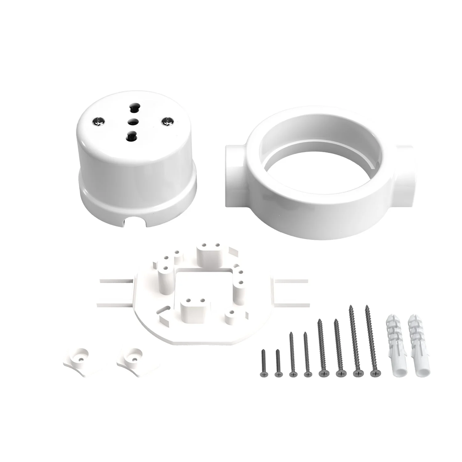 Kit presa bipasso italiana 10/16A da parete e base per Creative-Tubes in porcellana - Bianco - Image 17