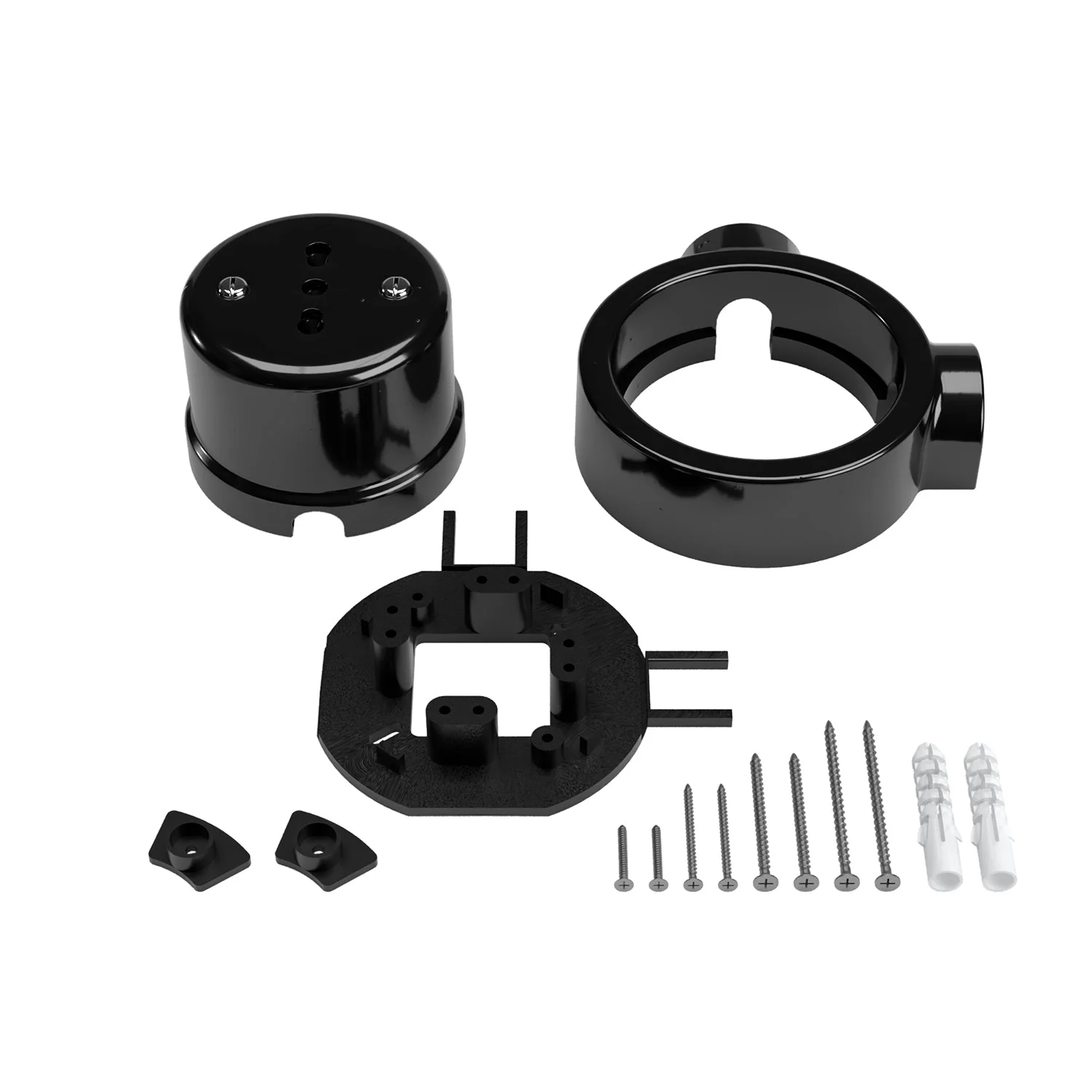 Kit presa bipasso italiana 10/16A da parete e base per Creative-Tubes in porcellana  - Nero - Image 10