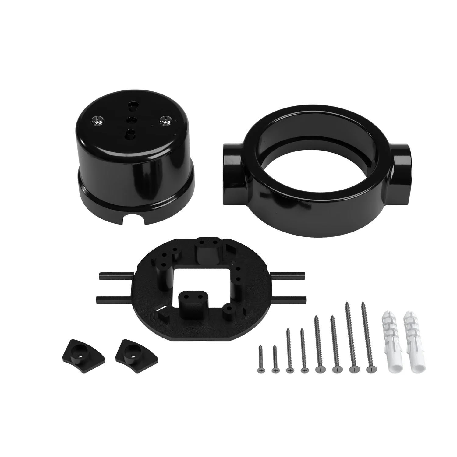 Kit presa bipasso italiana 10/16A da parete e base per Creative-Tubes in porcellana  - Nero - Image 17