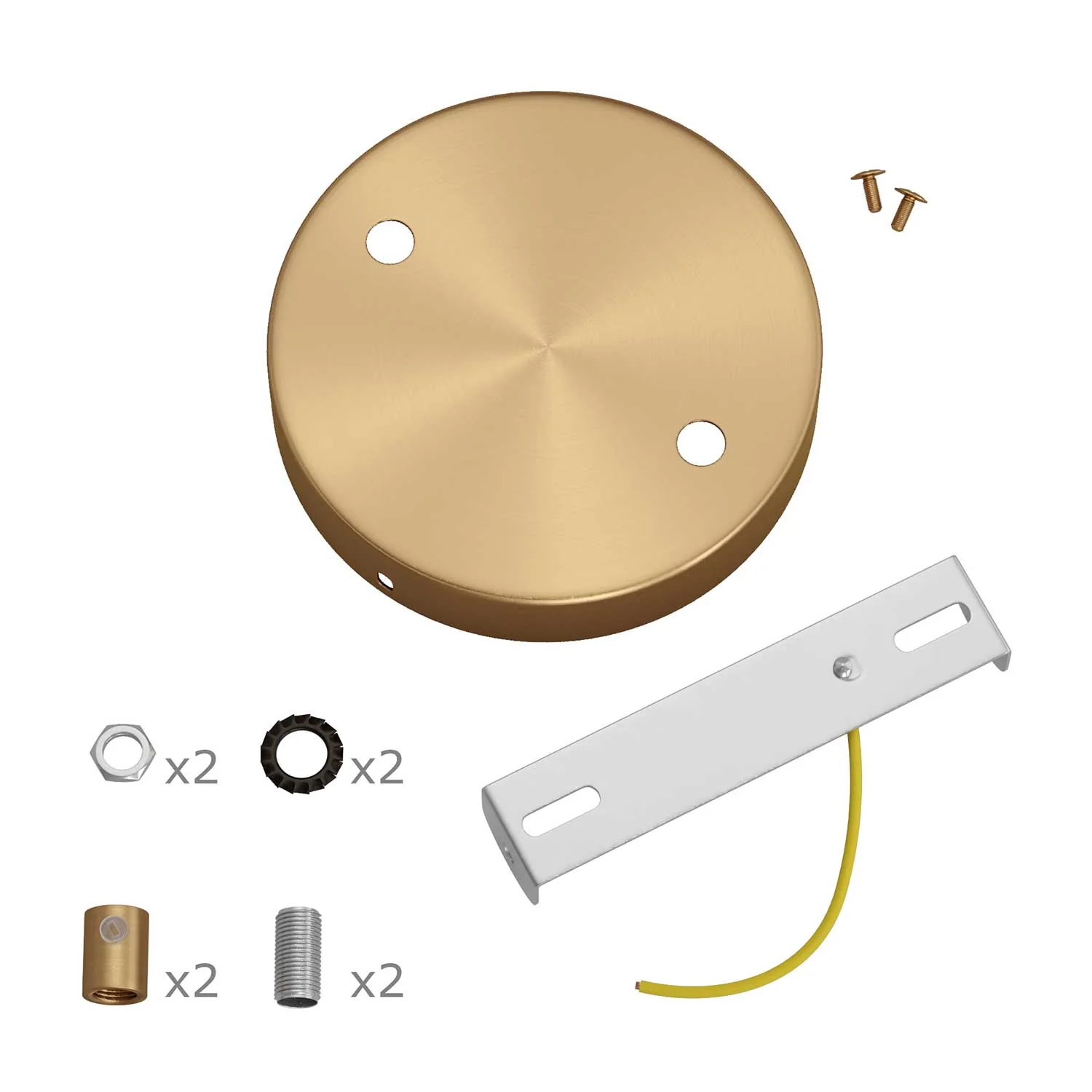 Kit rosone cilindrico in metallo a 2 fori - Bronzo satinato - Image 8