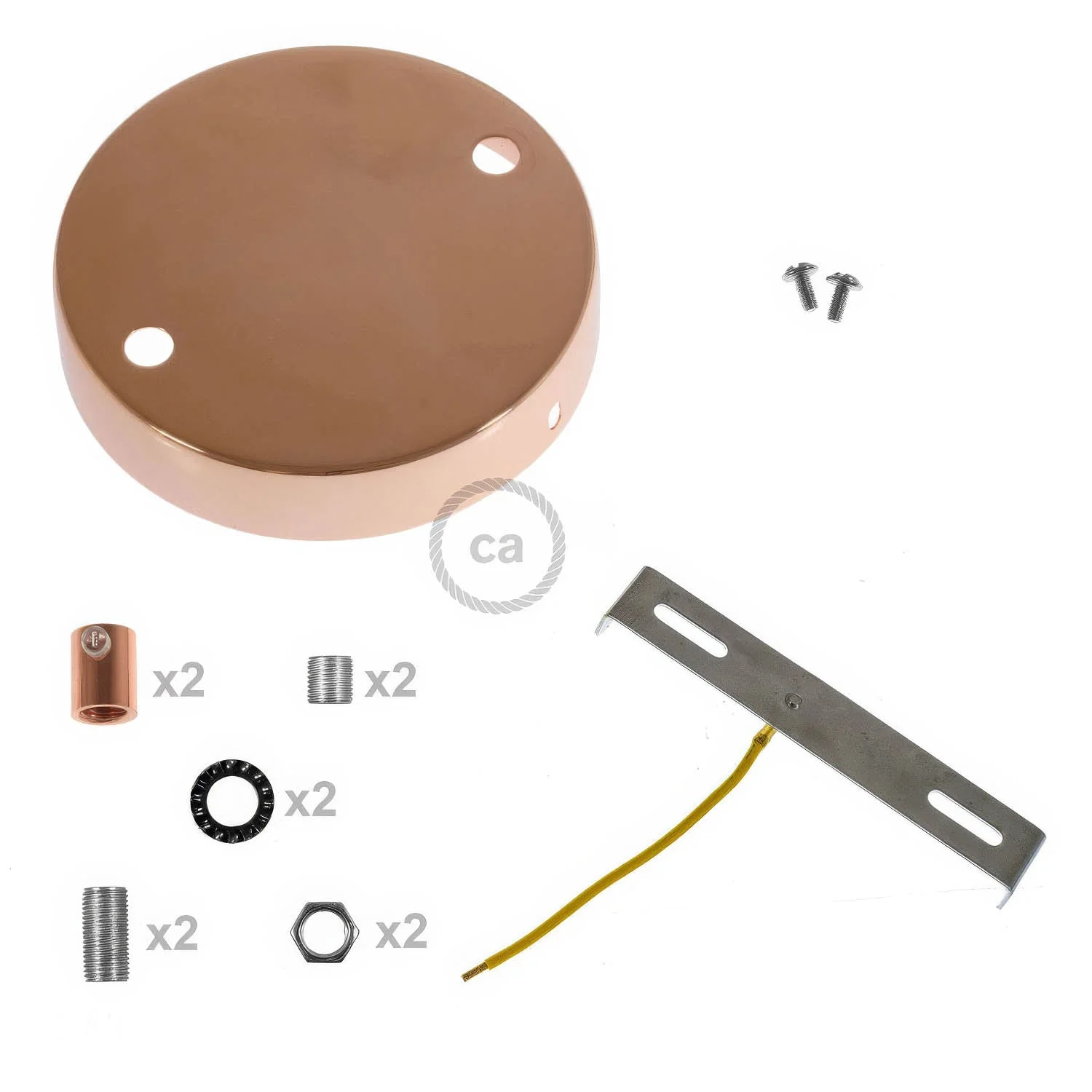 Kit rosone cilindrico in metallo a 2 fori - Rame - Image 8