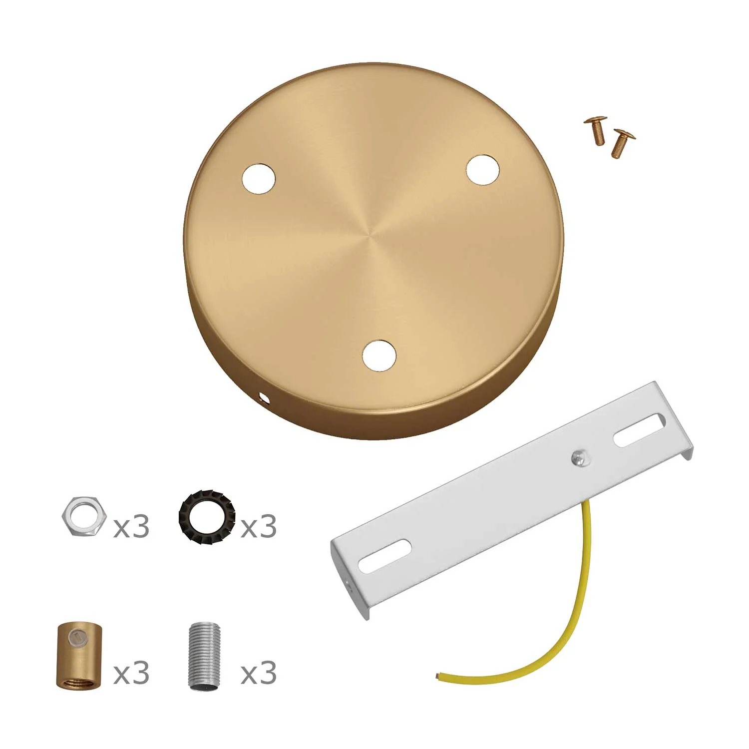 Kit rosone cilindrico in metallo a 3 fori - Bronzo satinato - Image 8