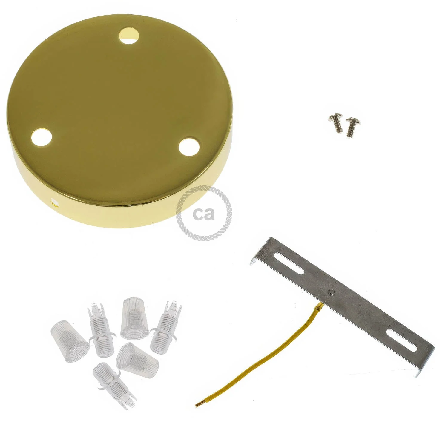 Kit rosone cilindrico in metallo a 3 fori - Ottone - Image 3