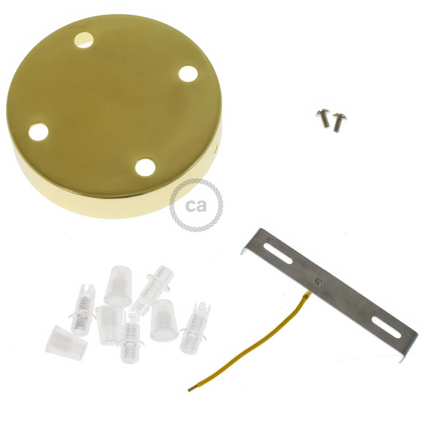 Kit rosone cilindrico in metallo a 4 fori - Ottone - Image 3