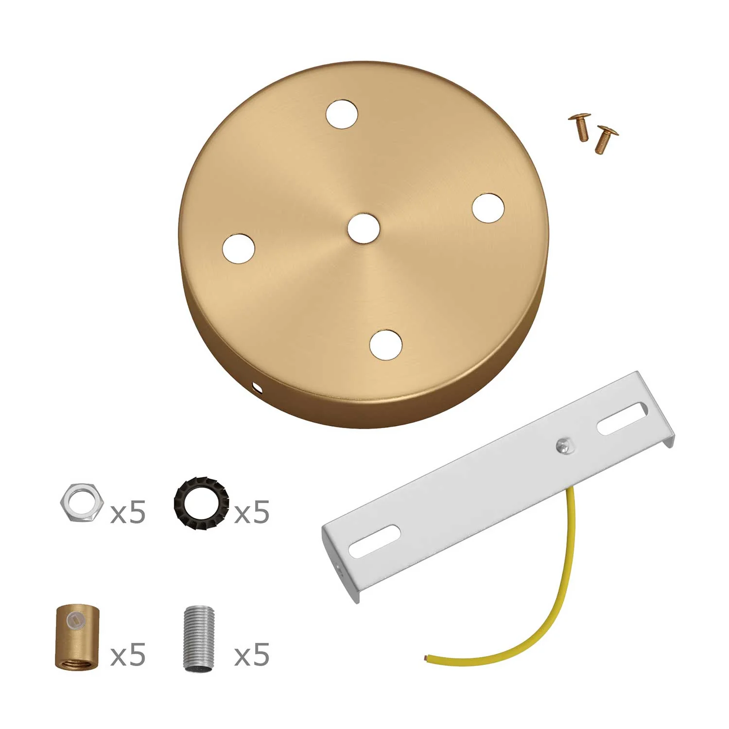 Kit rosone cilindrico in metallo a 5 fori - Bronzo satinato - Image 8
