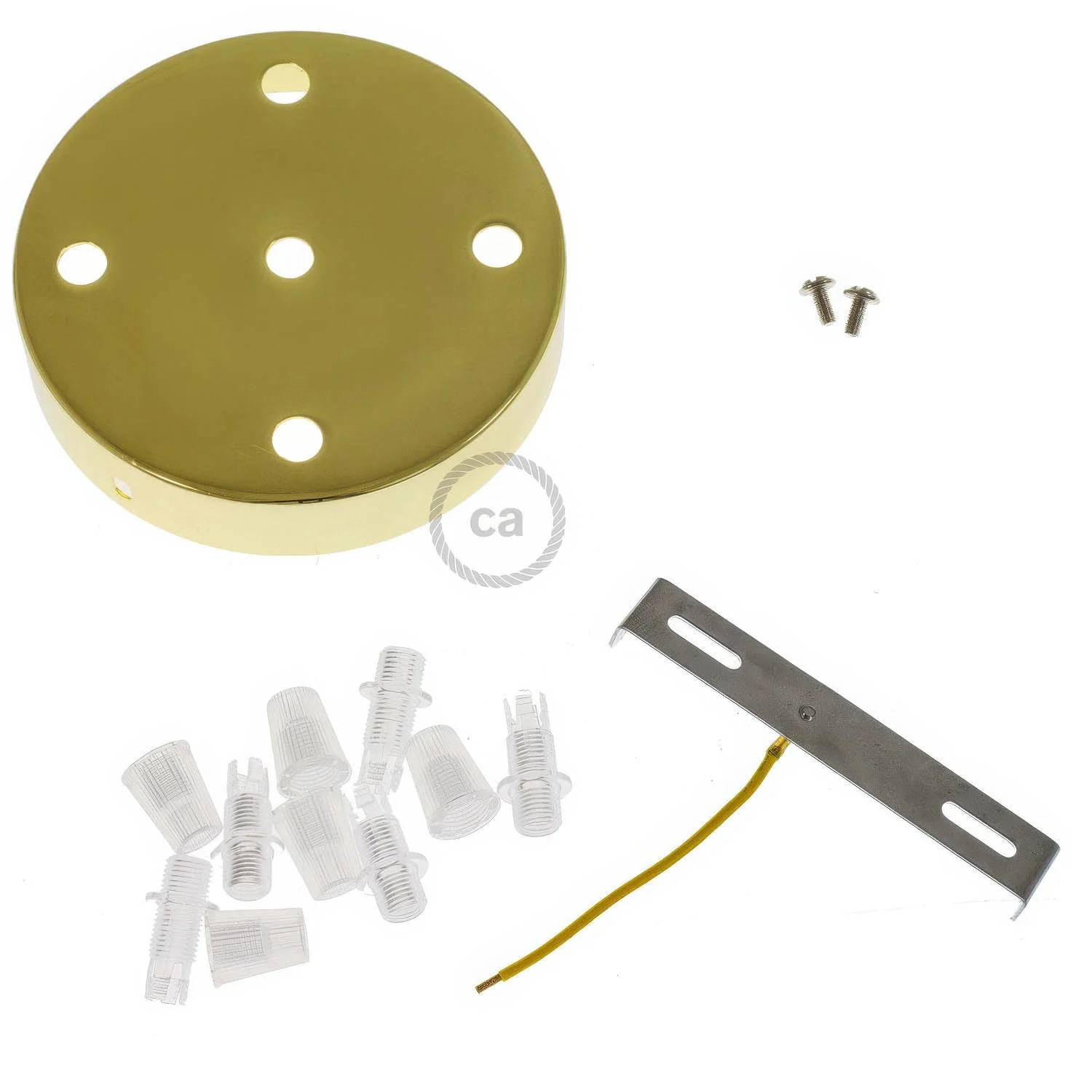 Kit rosone cilindrico in metallo a 5 fori - Ottone - Image 3