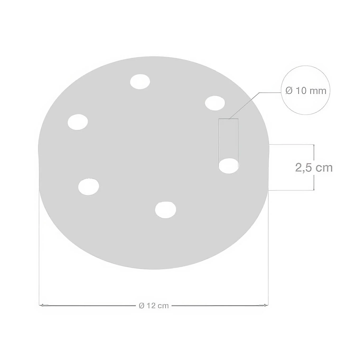 Kit rosone cilindrico in metallo a 6 fori - Rame satinato - Image 4
