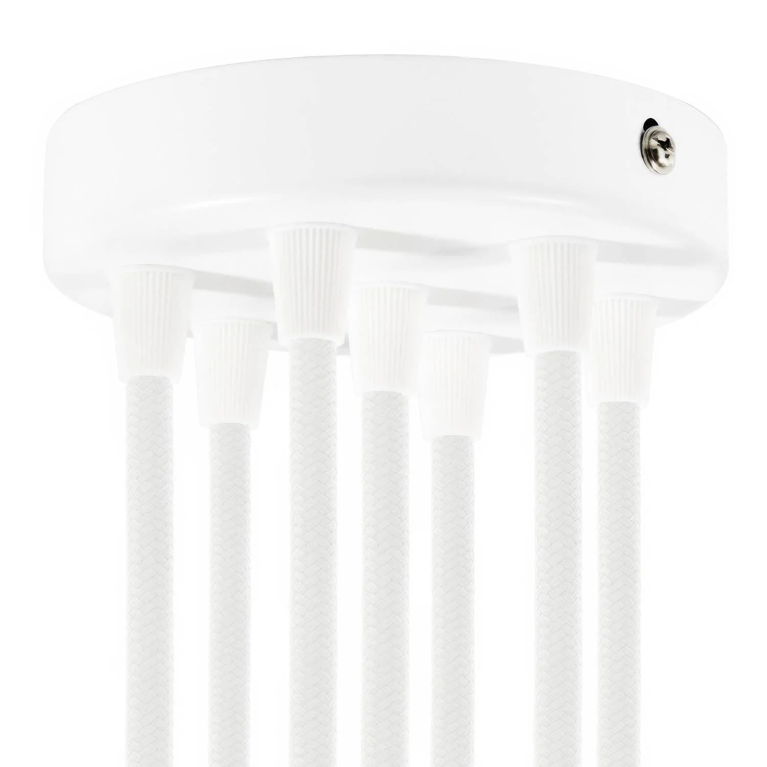 Kit rosone cilindrico in metallo a 7 fori - Bianco lucido