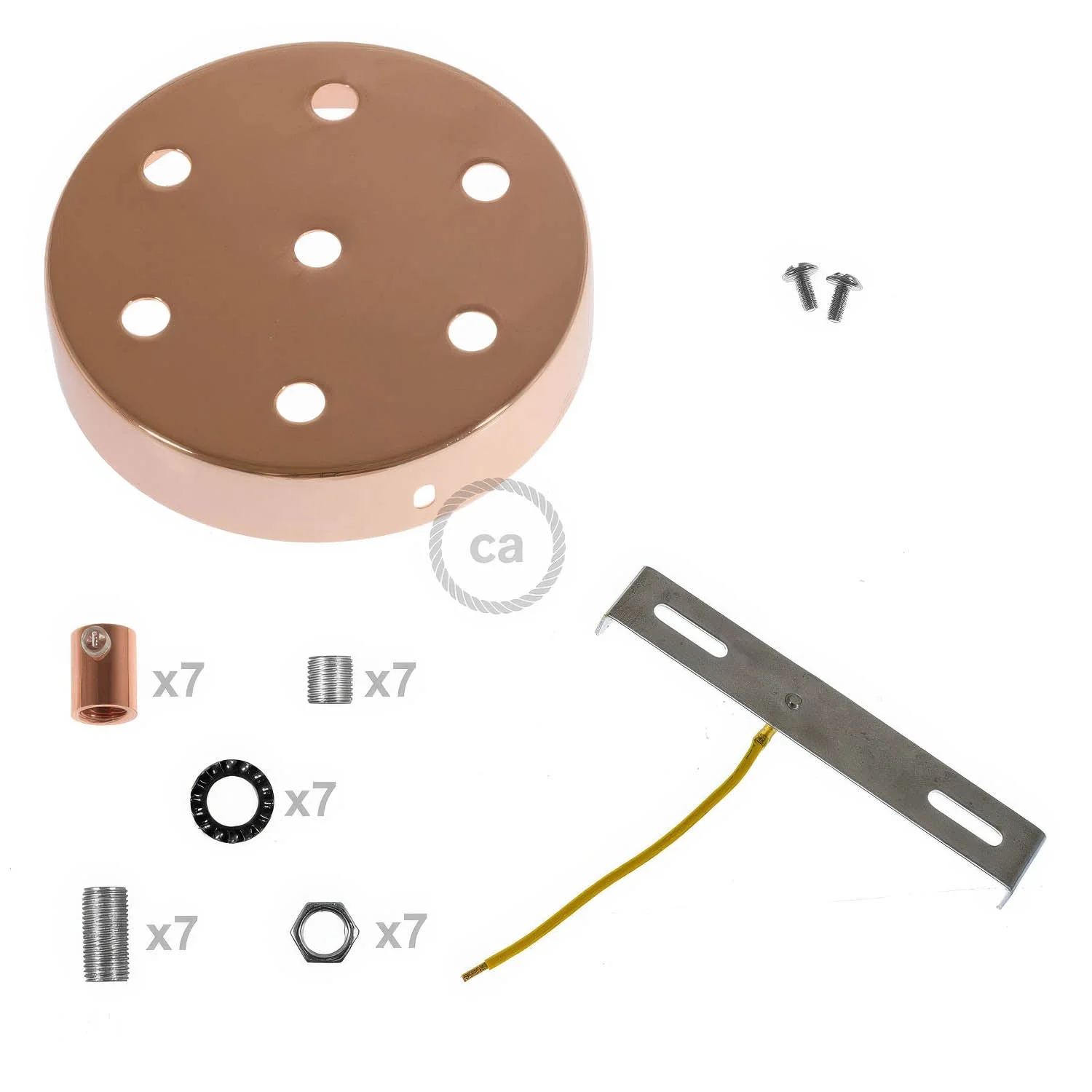 Kit rosone cilindrico in metallo a 7 fori - Rame - Image 8