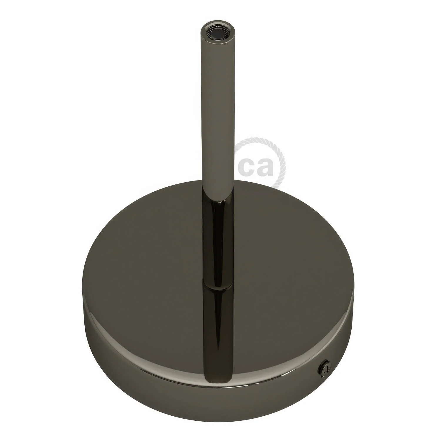 Kit rosone cilindrico in metallo con serracavo da 15 cm - Nero perla - Image 2
