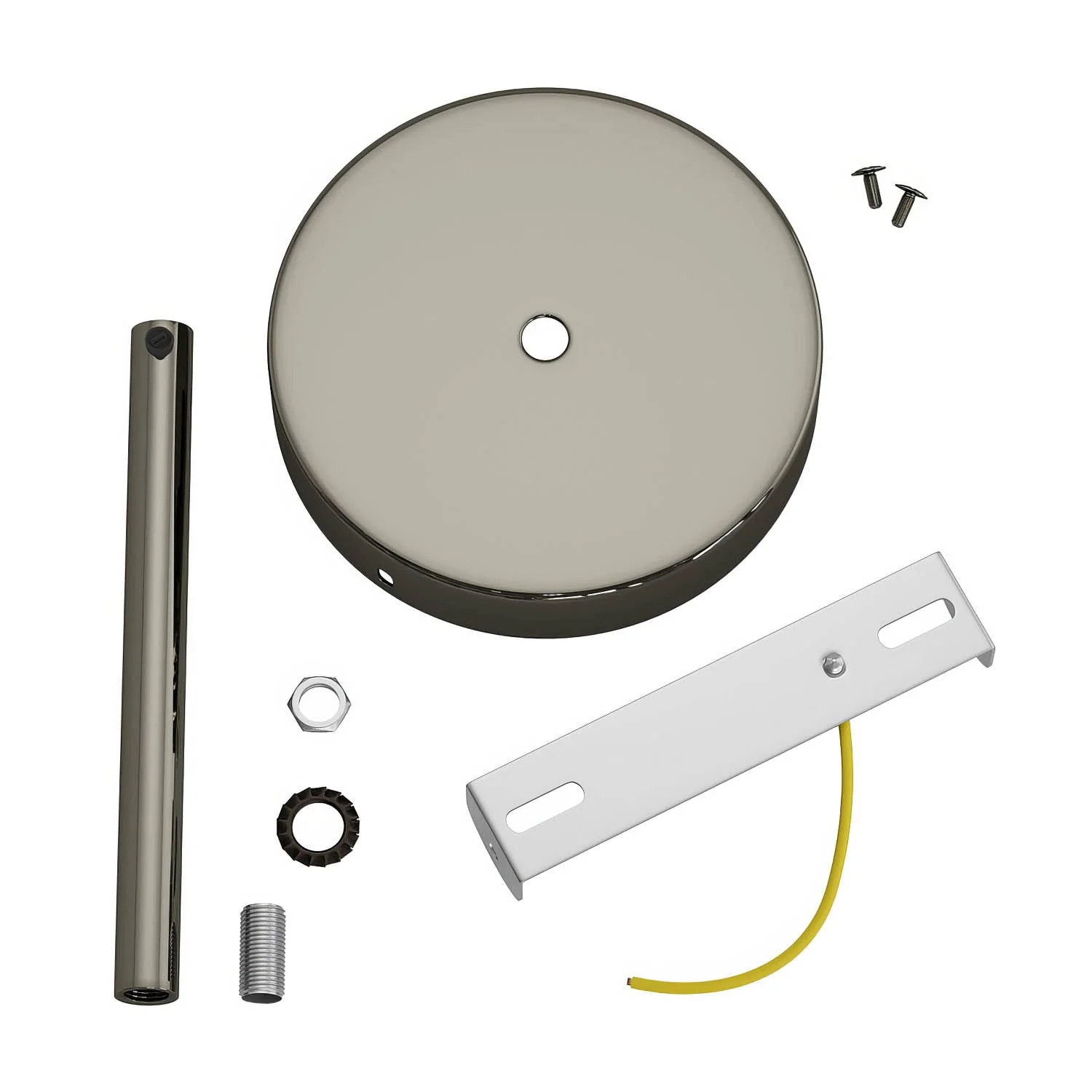 Kit rosone cilindrico in metallo con serracavo da 15 cm - Nero perla - Image 3