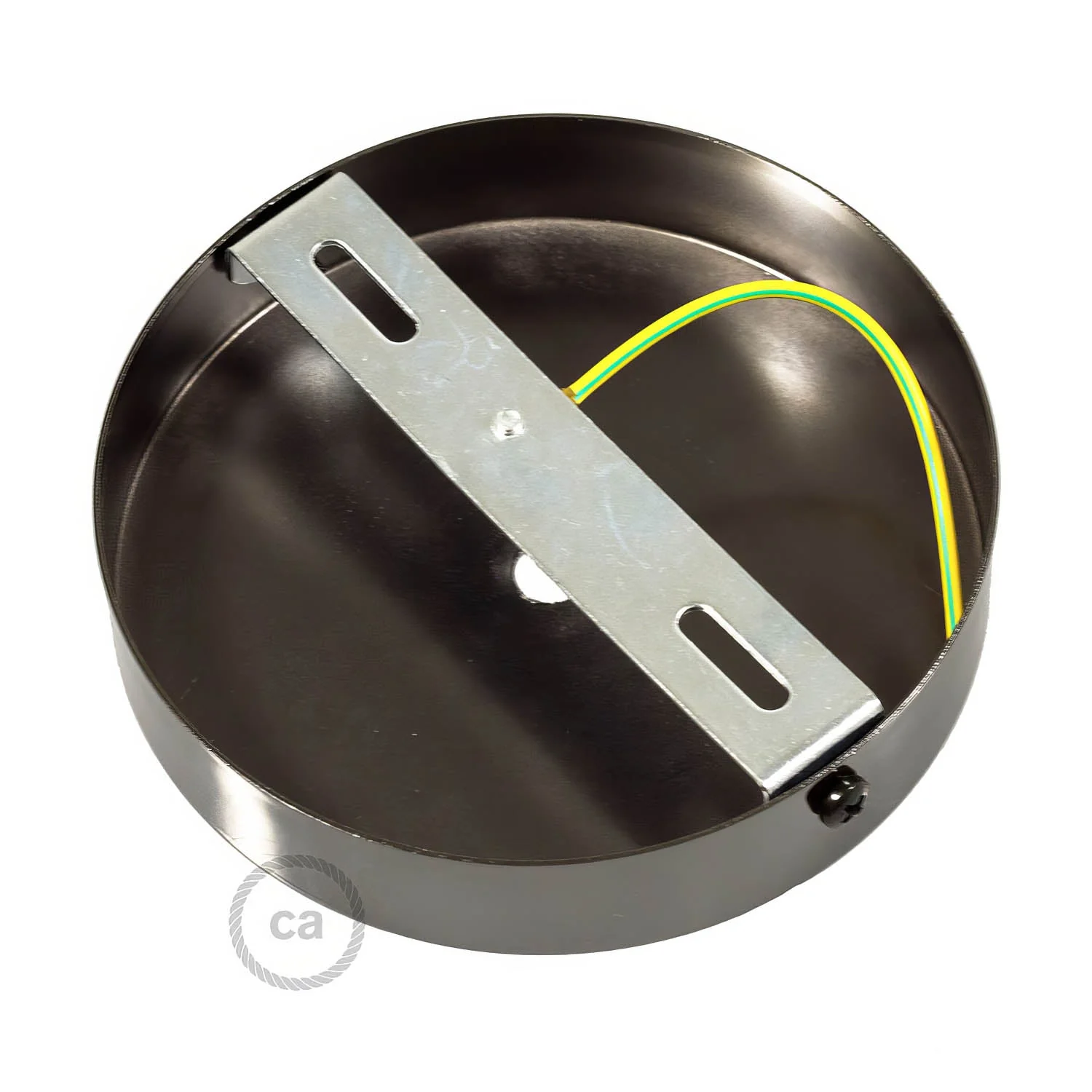 Kit rosone cilindrico in metallo con serracavo da 15 cm - Nero perla - Image 4