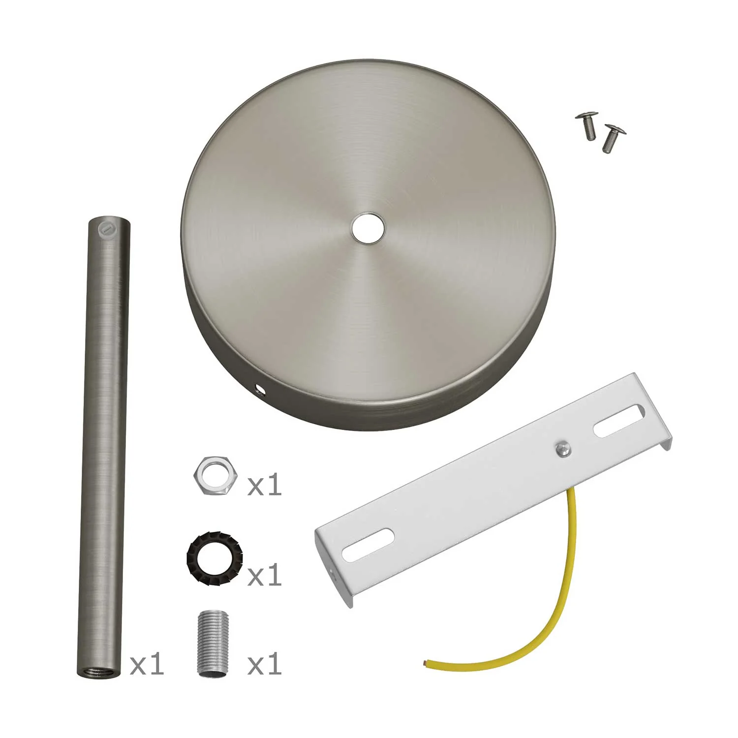Kit rosone cilindrico in metallo con serracavo da 15 cm - Titanio satinato - Image 3