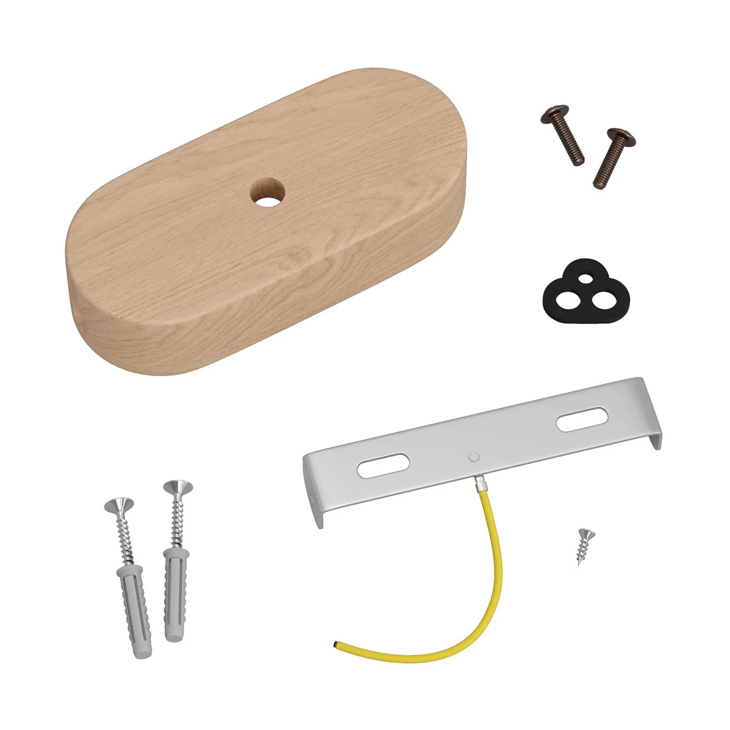 Kit rosone in legno ovale - Neutro - Image 3