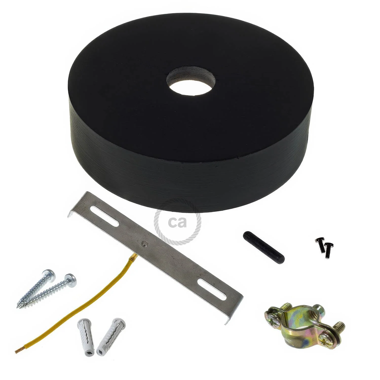 Kit rosone in legno per cordone 2XL - Nero - Image 2