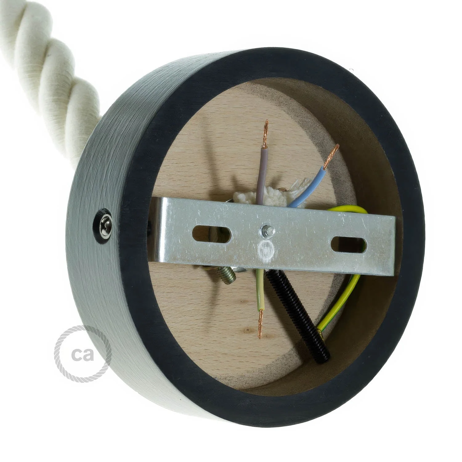 Kit rosone in legno per cordone 2XL - Nero - Image 3