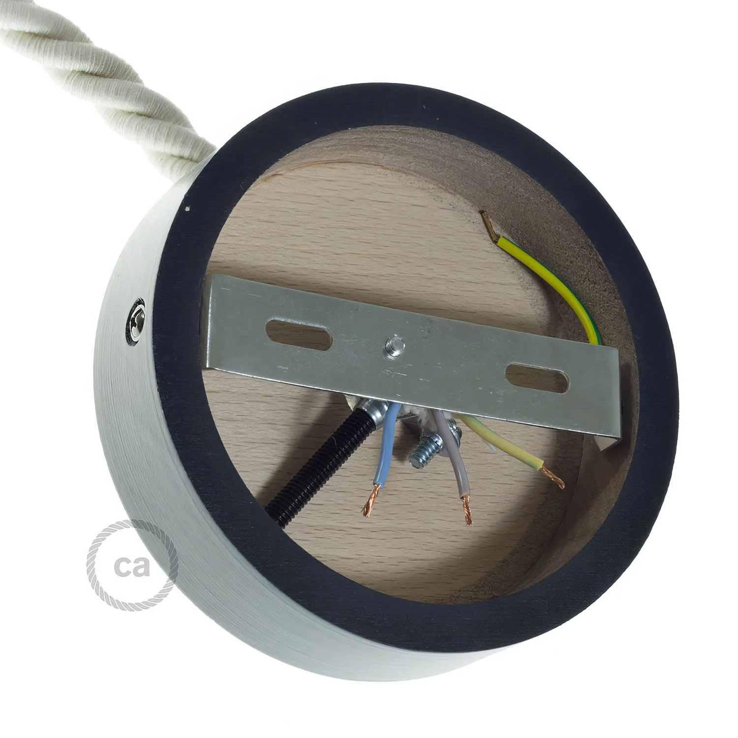 Kit rosone in legno per cordone XL - Nero - Image 3