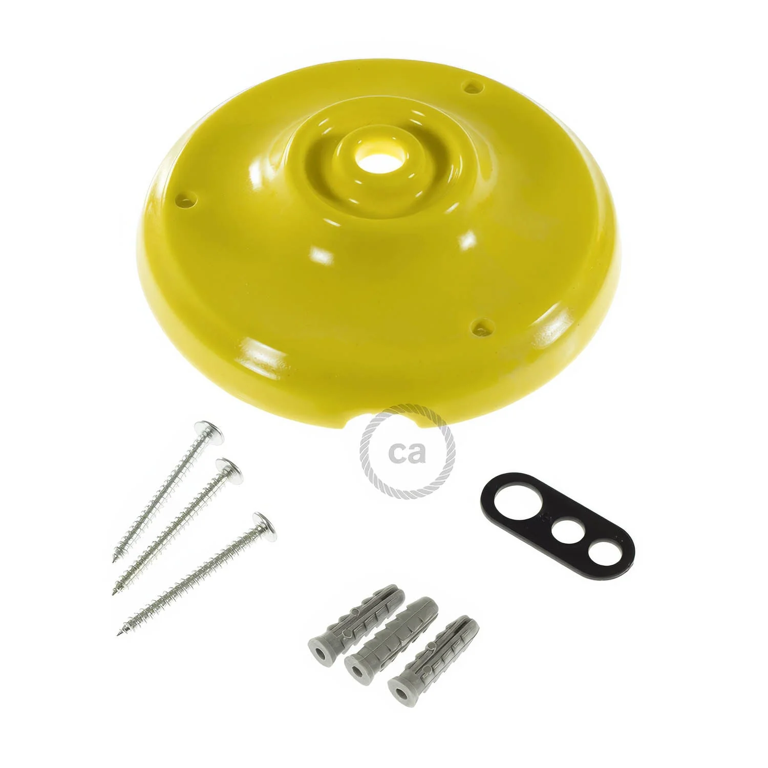 Kit rosone in porcellana - Giallo - Image 3