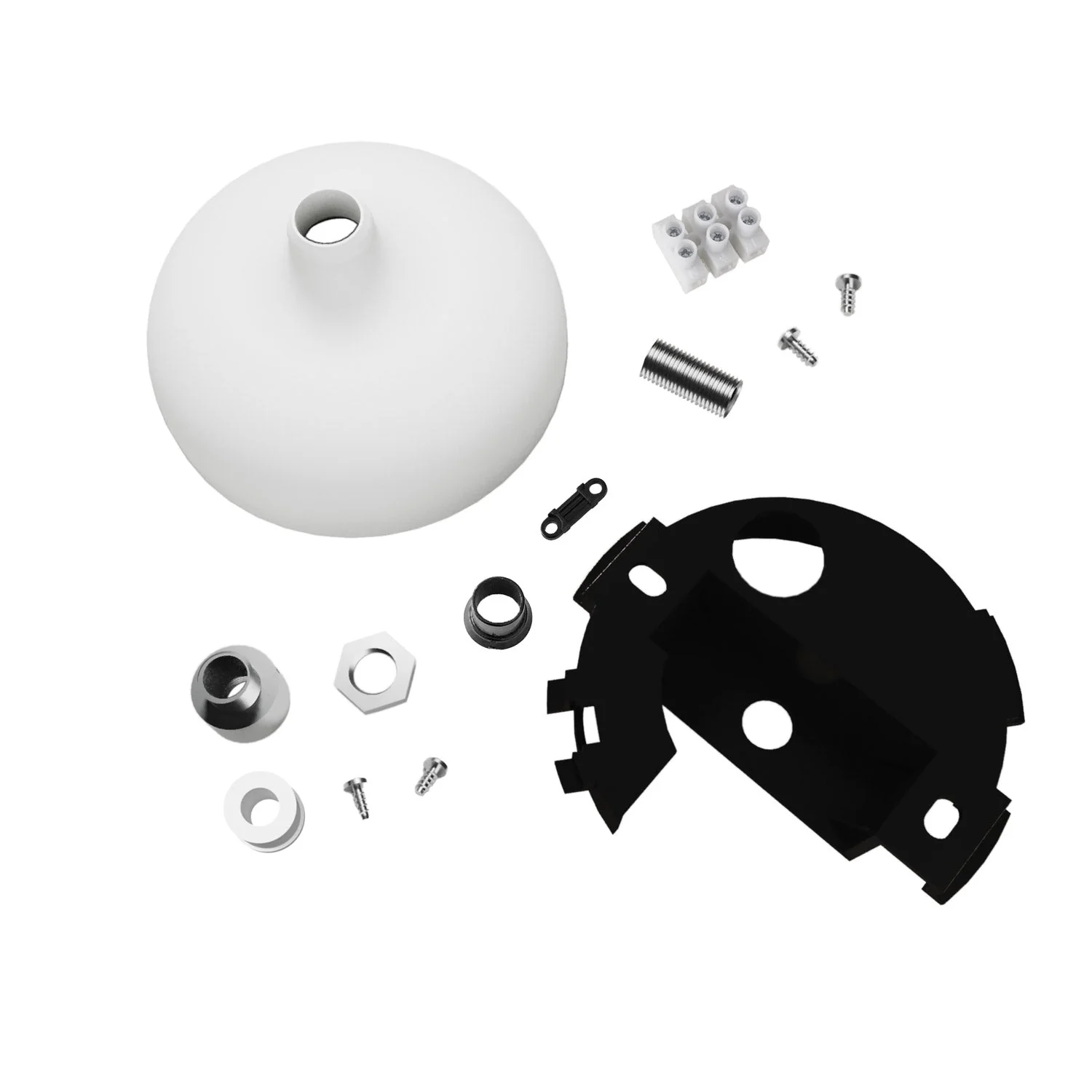 Kit rosone in silicone con foro centrale e predisposizione per foro laterale - Bianco - Image 2