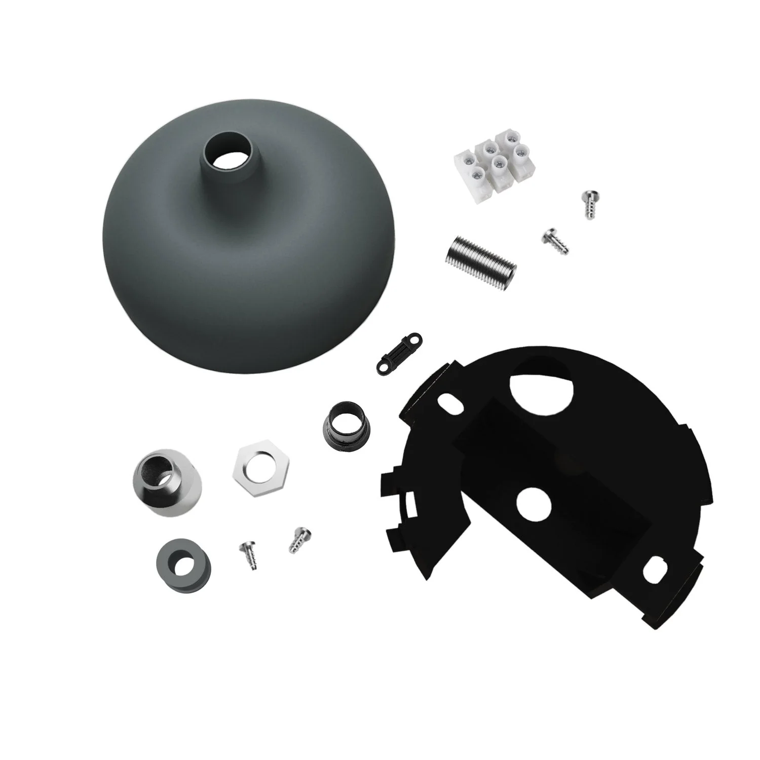 Kit rosone in silicone con foro centrale e predisposizione per foro laterale - Grigio - Image 2