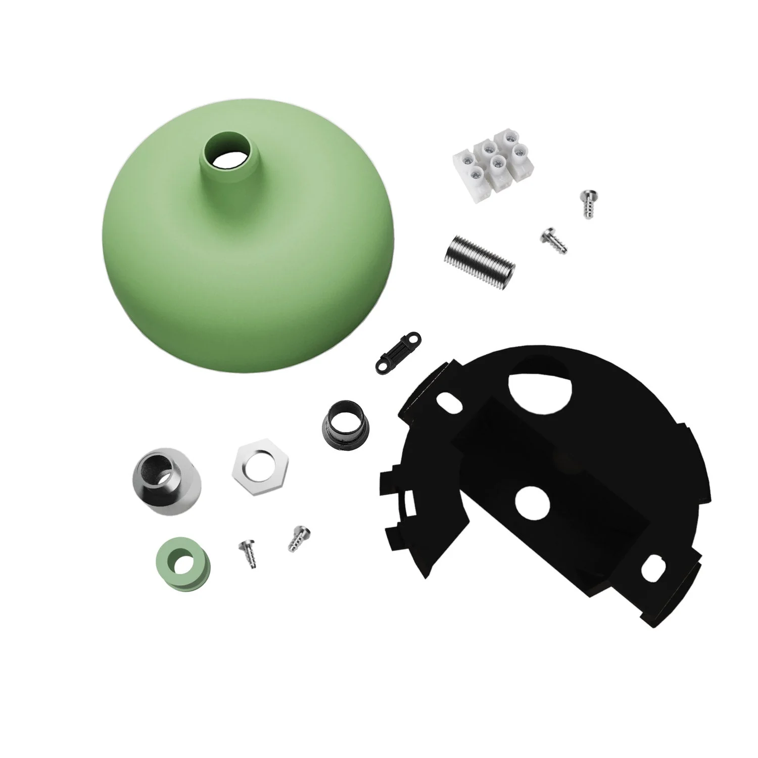 Kit rosone in silicone con foro centrale e predisposizione per foro laterale - Verde prato - Image 2