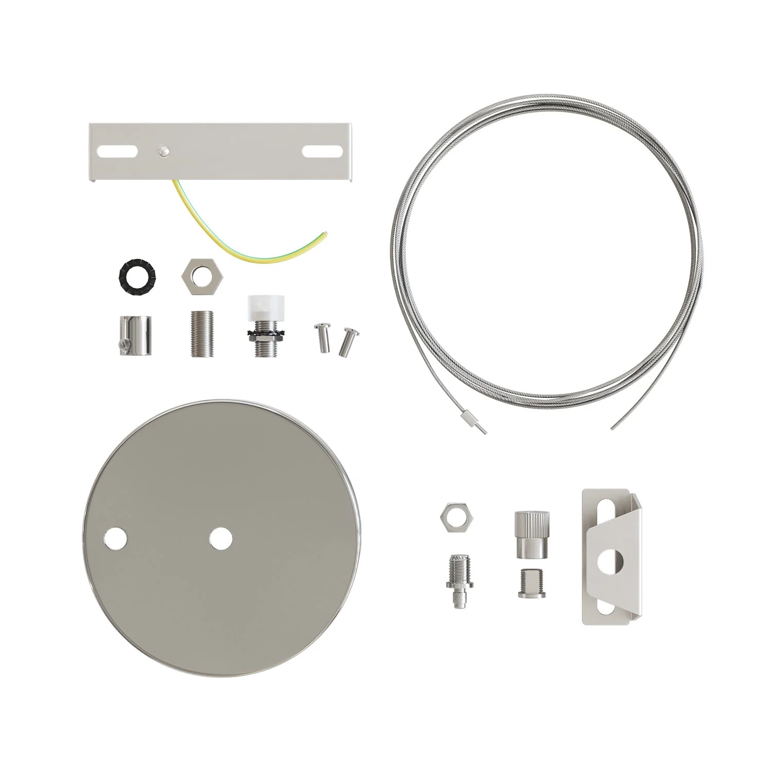 Kit Rosone Ø 120 mm con sospensione in acciaio e bilanciatore millimetrico - Cromo - Image 4