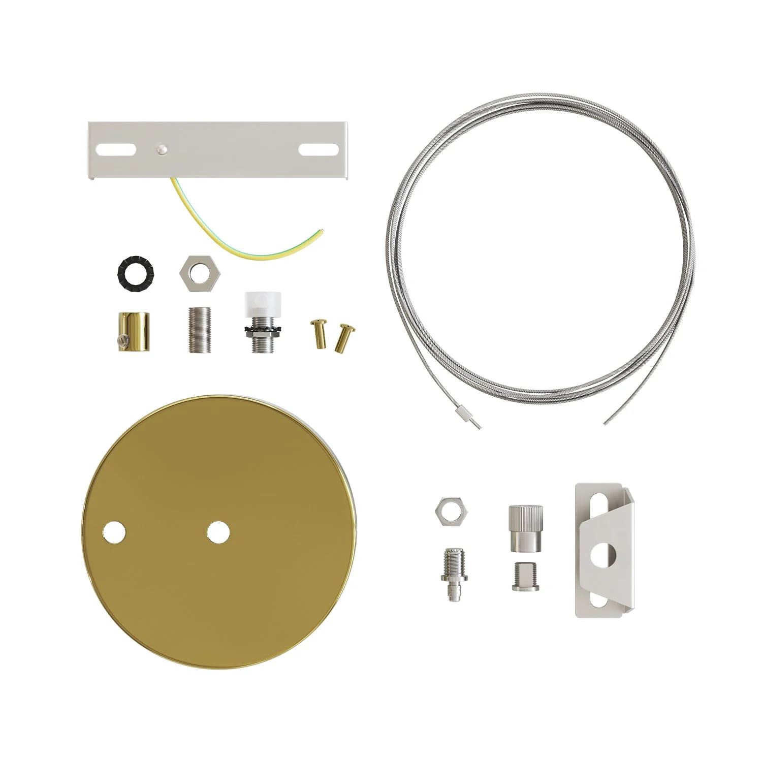 Kit Rosone Ø 120 mm con sospensione in acciaio e bilanciatore millimetrico - Ottone - Image 4