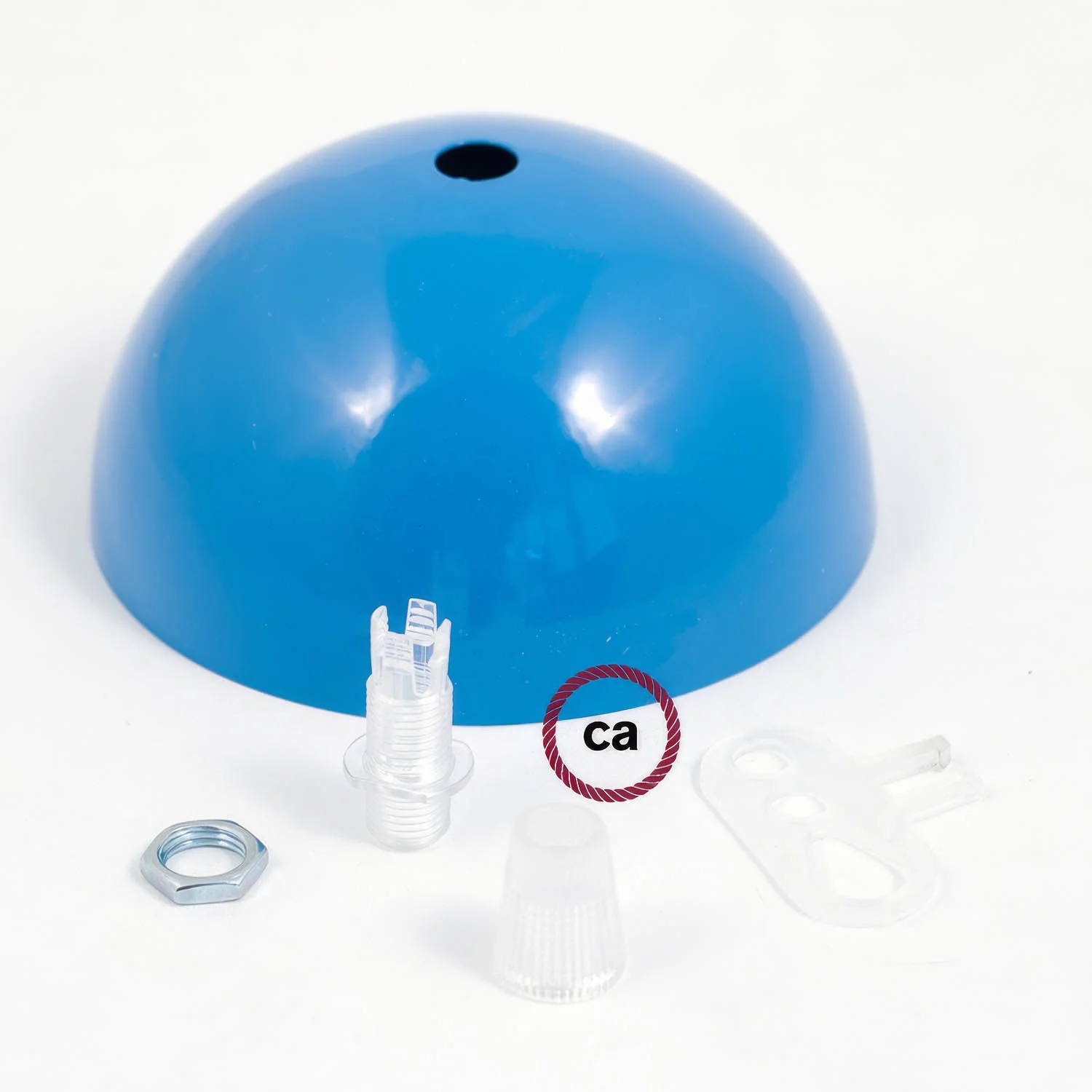 Kit rosone semisferico in metallo verniciato - Azzurro - Image 3