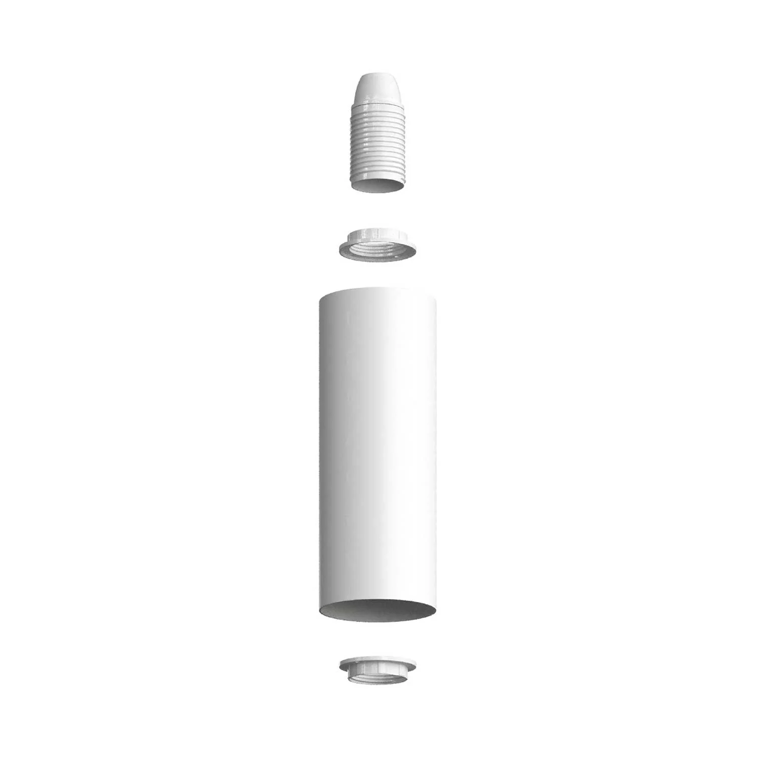 Lampada a 3 faretti con paralume Tub-E14 e Rose-One XXL rettangolare - Bianco opaco - Image 4