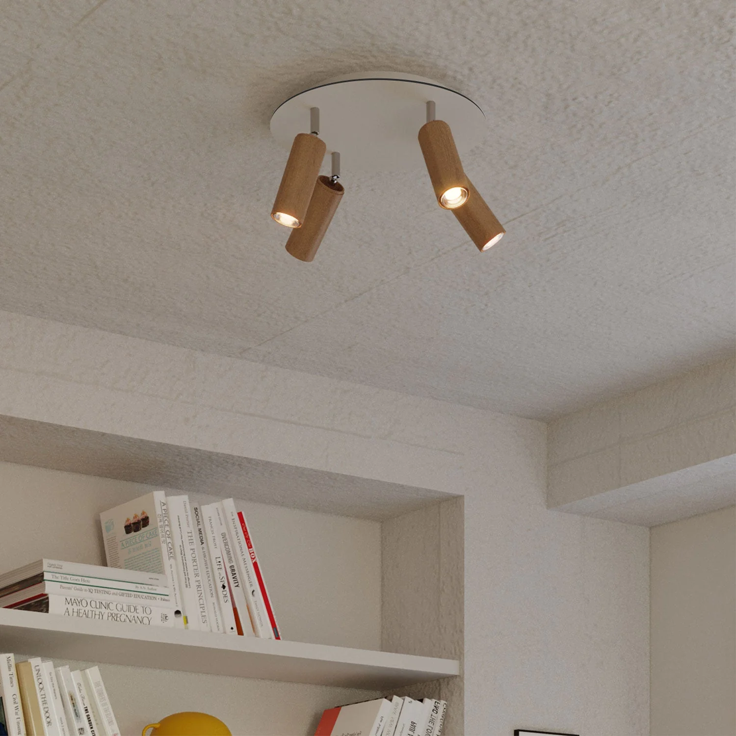 Lampada a 4 faretti con paralume Tub-E14 e Rose-One XXL rotondo - Neutro - Image 3
