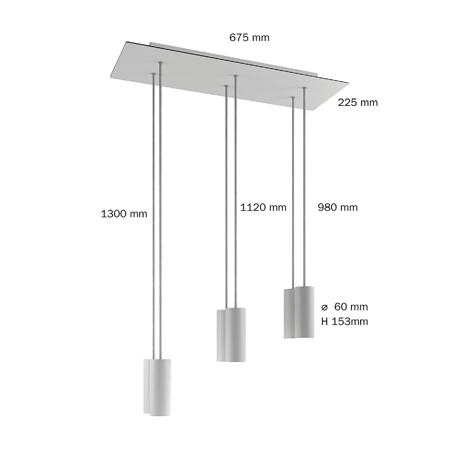 Lampada a sospensione a 6 cadute con XXL Rose-One rettangolare 675 mm con paralume in metallo Tub-E14 - Rame satinato - Image 6