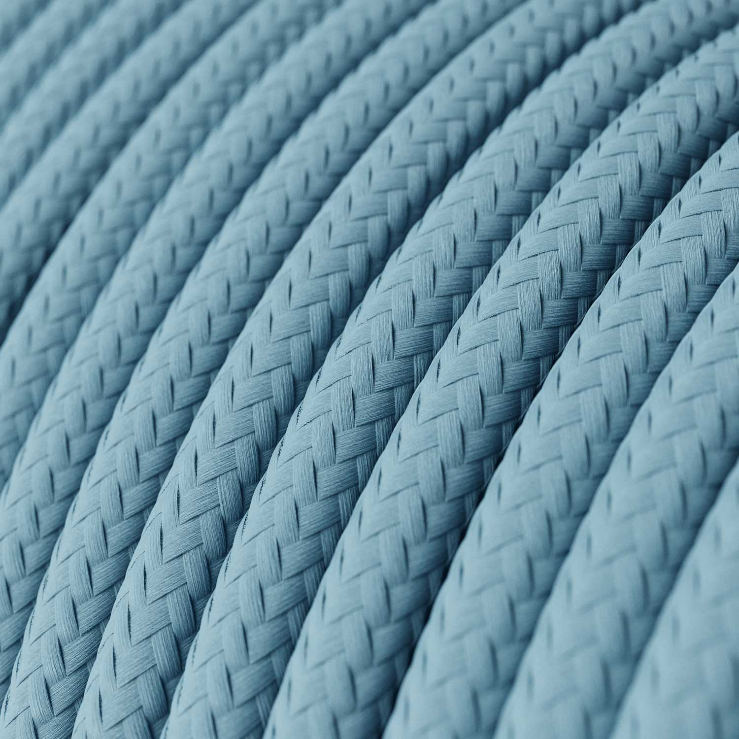 Lampada a sospensione completa di cavo tessile e finiture in porcellana colorata - Azzurro - Image 3