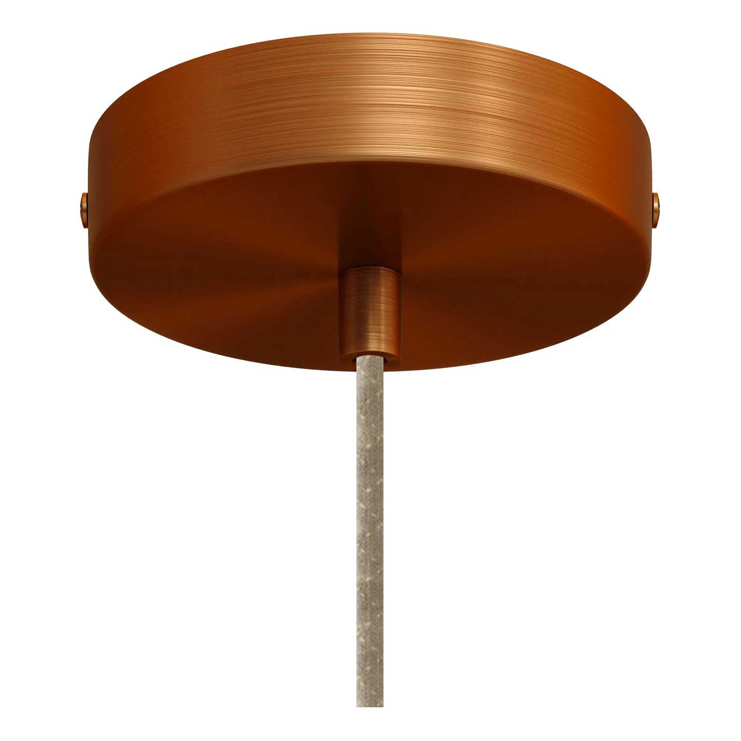 Lampada a sospensione completa di cavo tessile e paralume Campana XL in ceramica - Effetto corten - Image 2