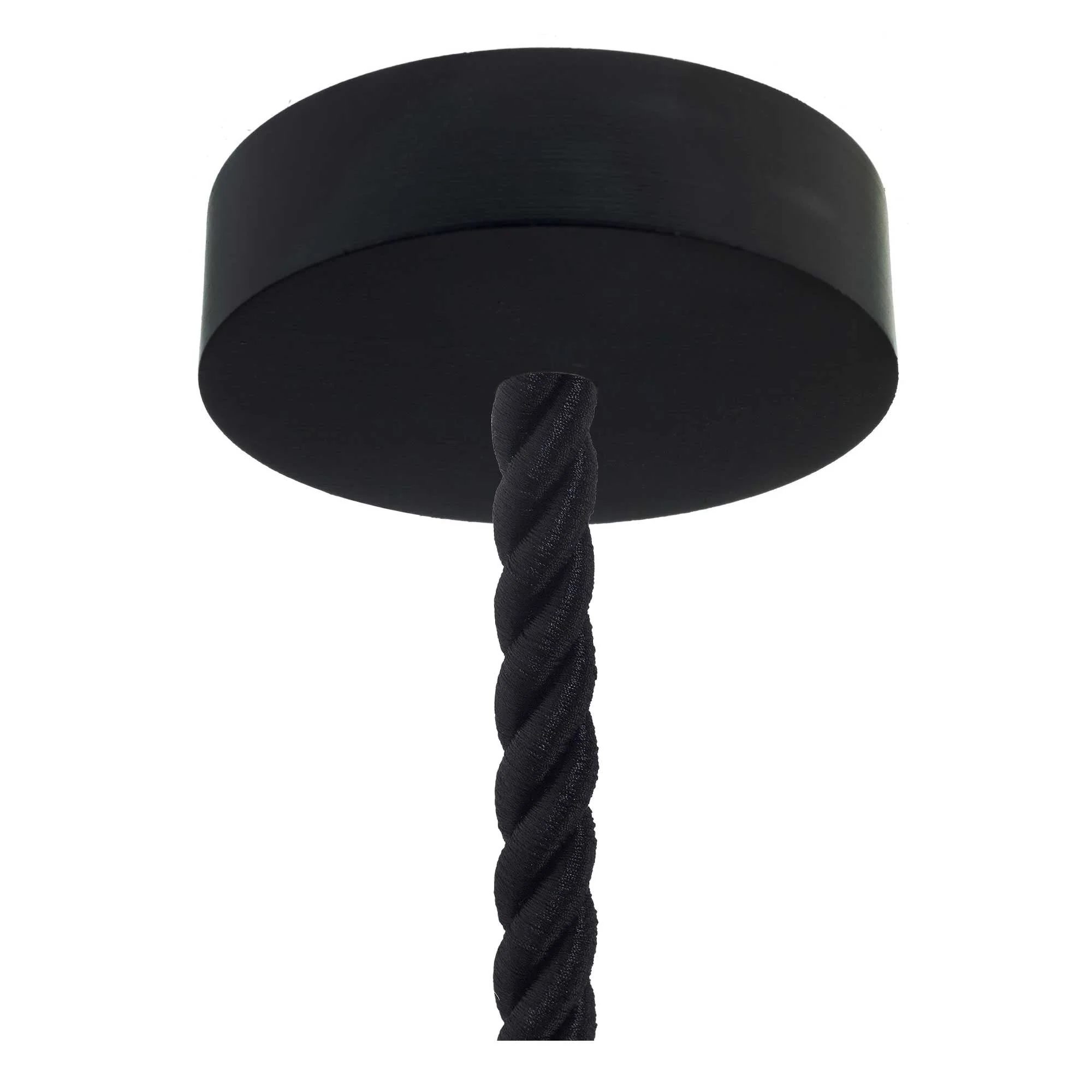 Lampada a sospensione completa di cordone nautico 2XL 24 mm con finiture in legno verniciato - Nero - Image 2