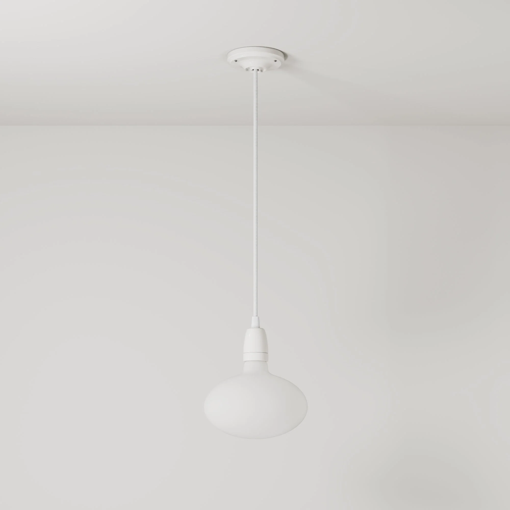 Lampada a sospensione con finitura in porcellana con lampadine LED Ellipse effetto porcellana - Bianco - Image 3