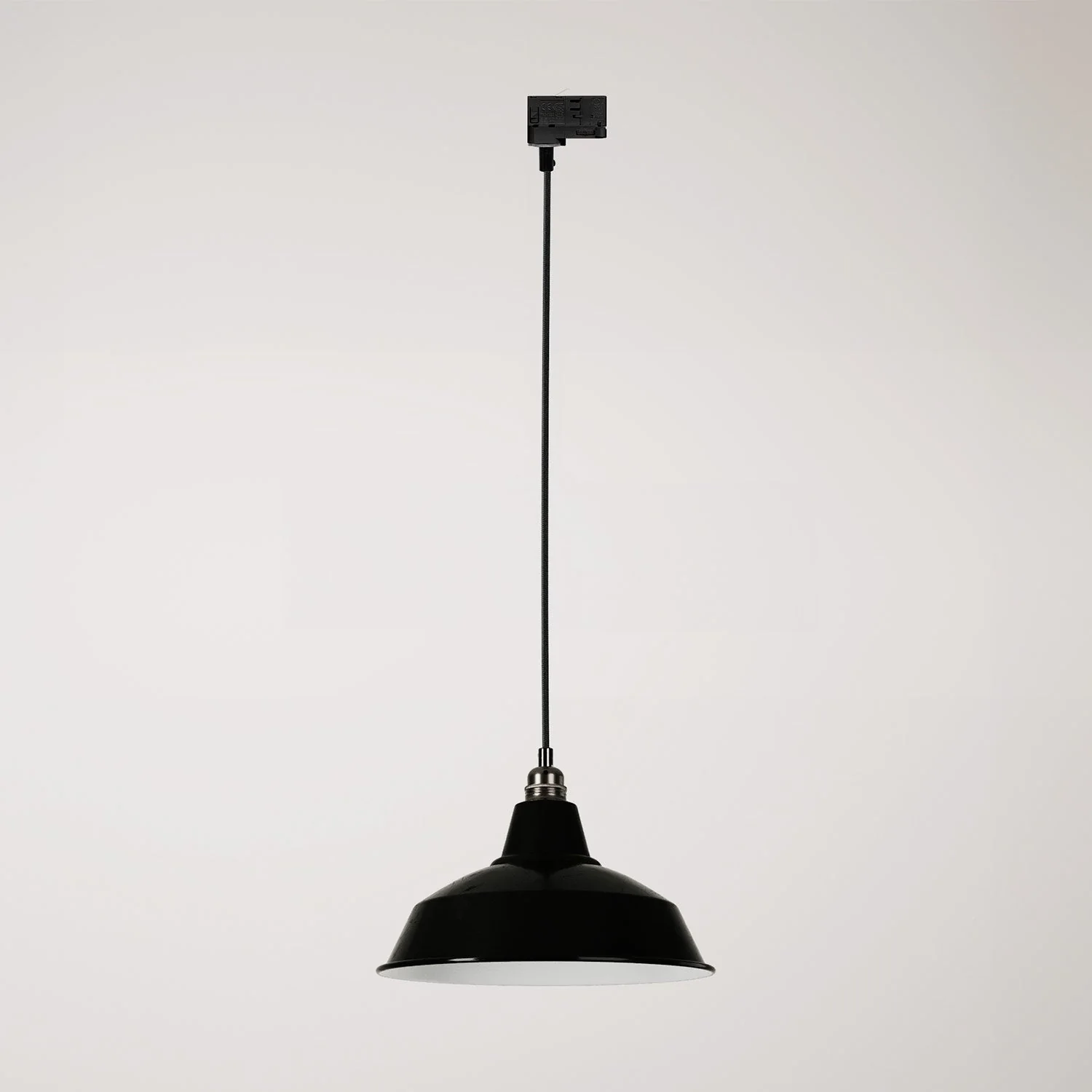 Lampada a sospensione con paralume Bistrot per binari - Nero
