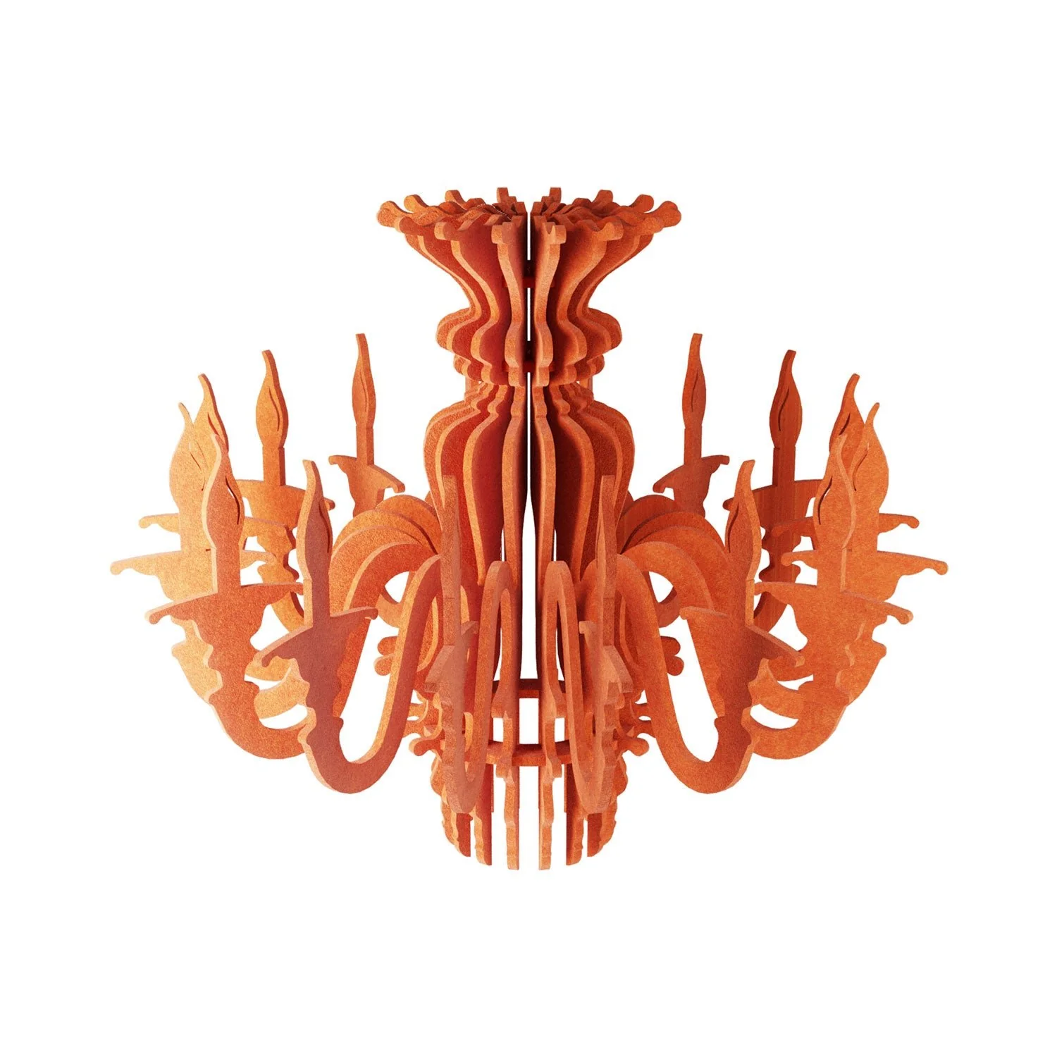 Lampada a sospensione con paralume classico SHHANDELIER in materiale fonoassorbente  - Arancione melange - Image 5