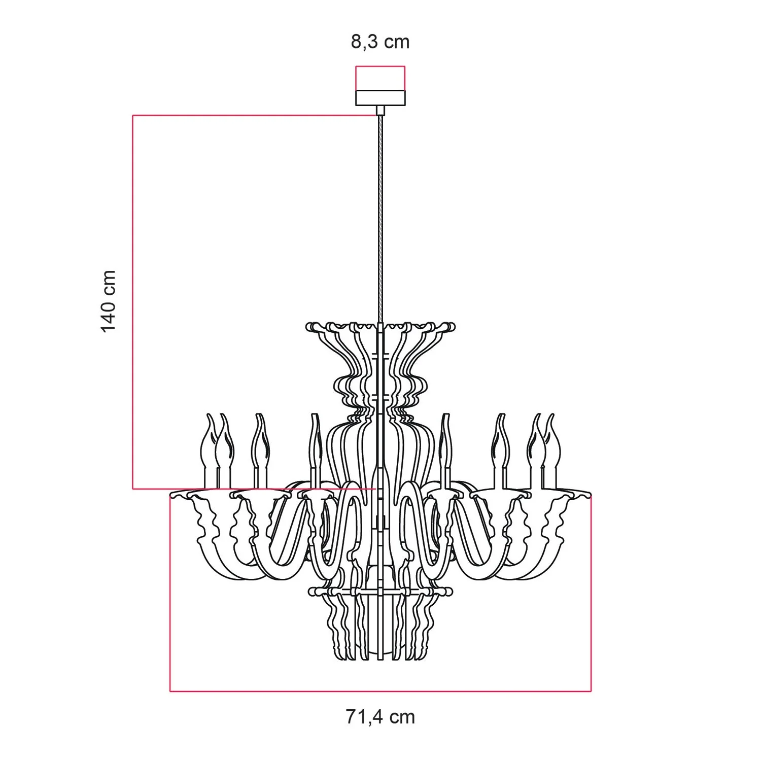 Lampada a sospensione con paralume classico SHHANDELIER in materiale fonoassorbente  - Arancione melange - Image 7