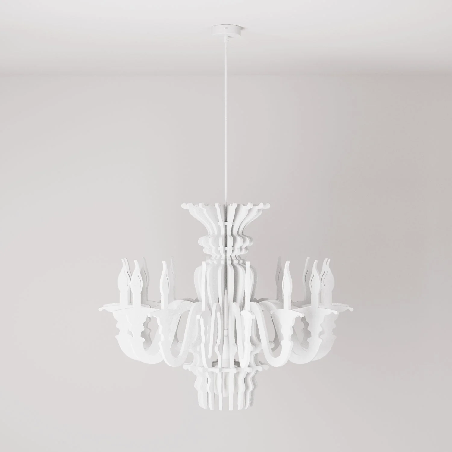 Lampada a sospensione con paralume classico SHHANDELIER in materiale fonoassorbente - Bianco melange - Image 3