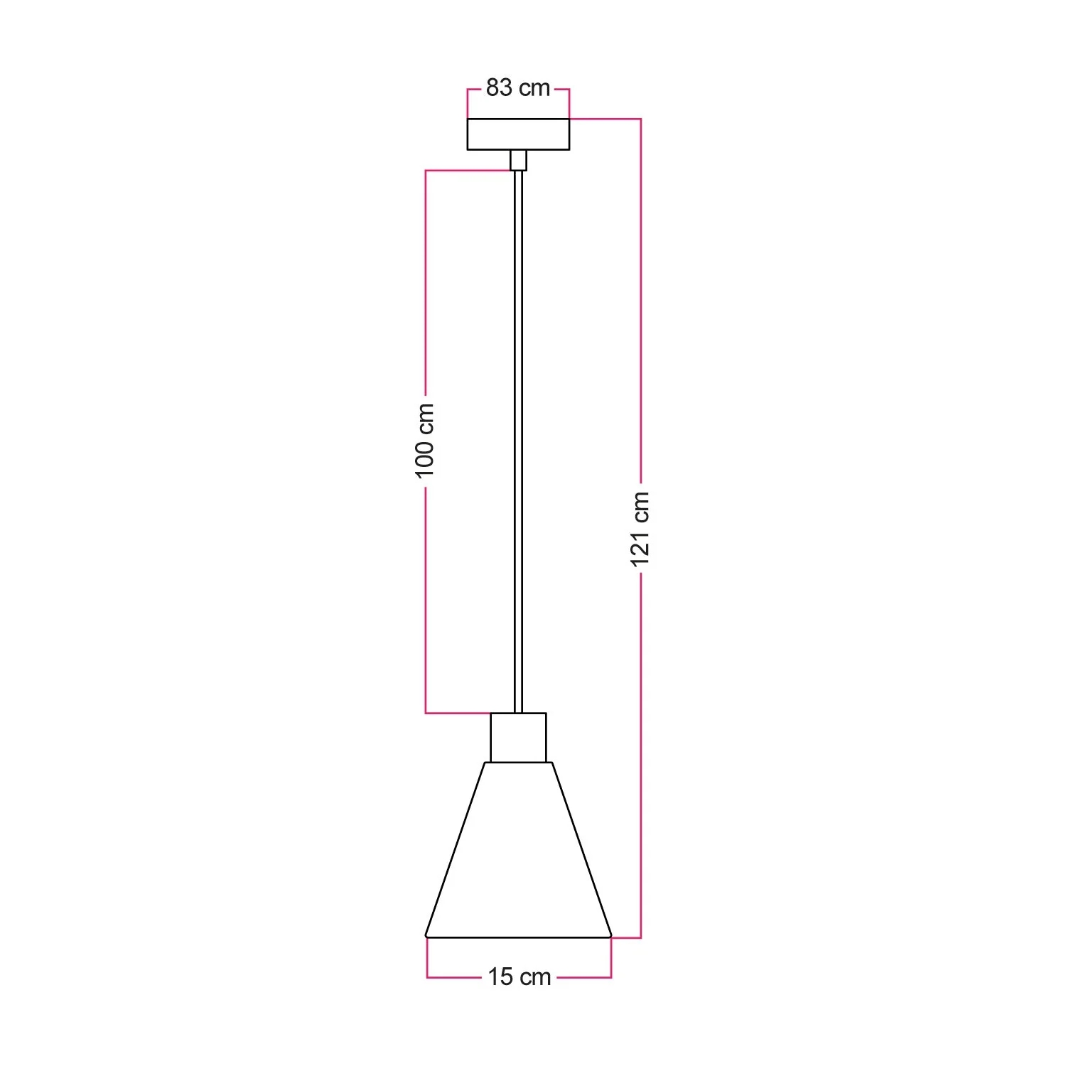 Lampada a sospensione con paralume conico in legno - Bronzo satinato - Image 4