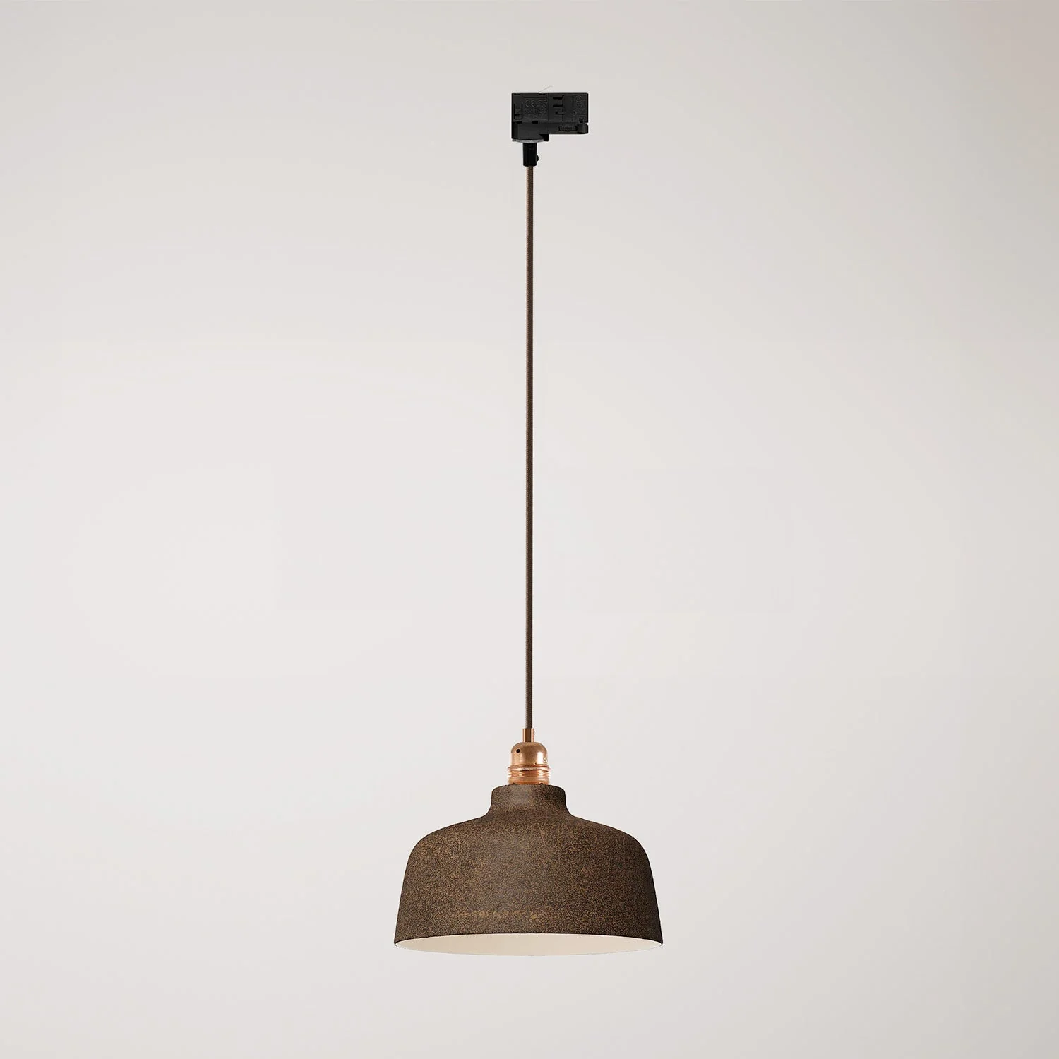 Lampada a sospensione con paralume Coppa e adattatore per binario - Effetto corten