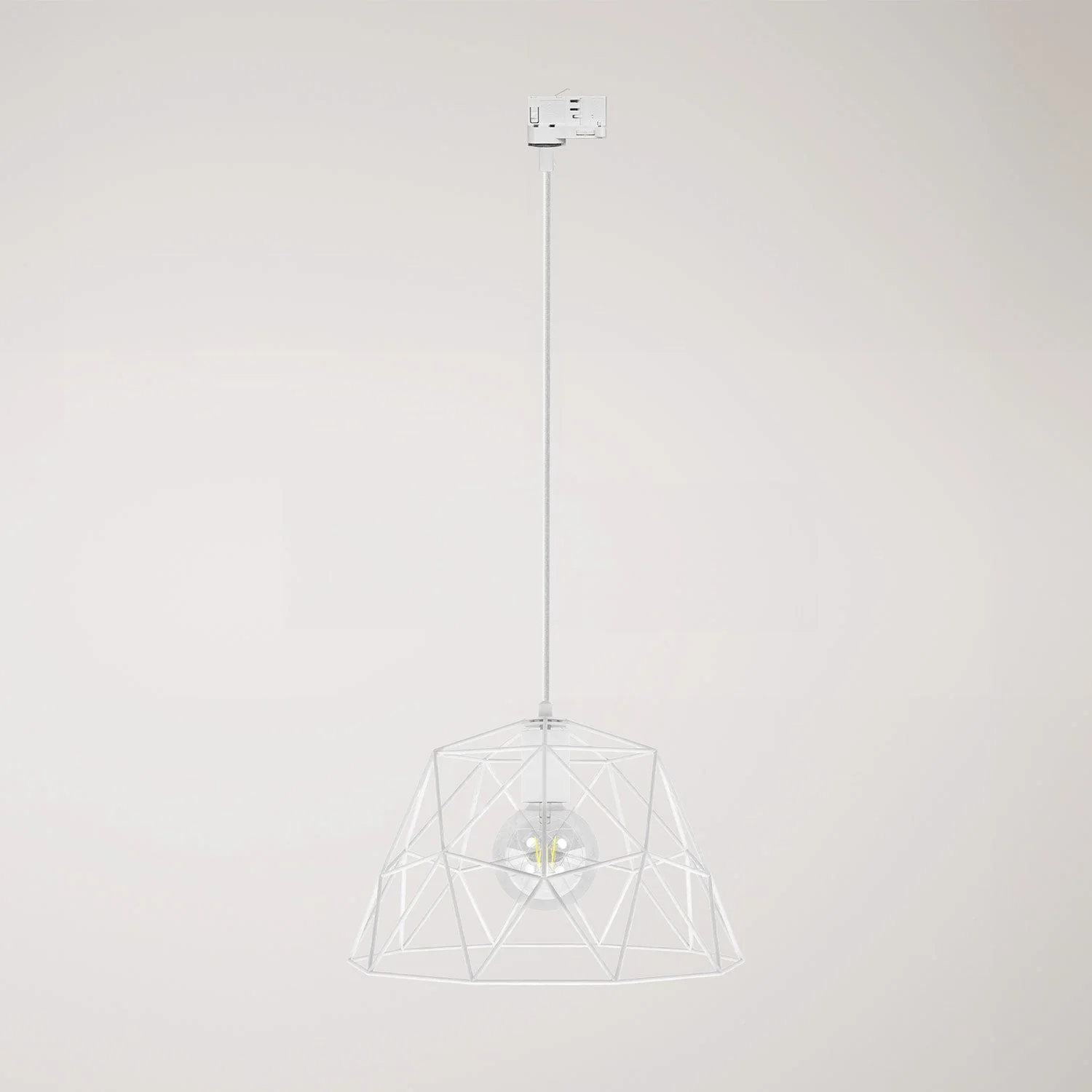 Lampada a sospensione con paralume Dome per binari - Bianco